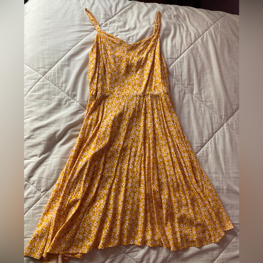 Yellow Floral Summer Dress